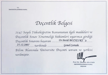 Doçentlik Belgesi