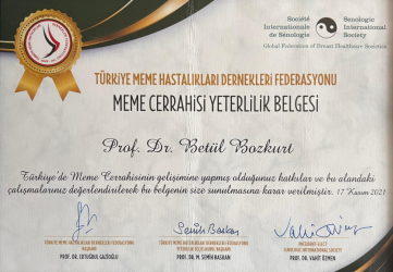Meme Hastalıkları Dernekleri Federasyonu Meme Cerrahisi Yeterlilik Belgesi